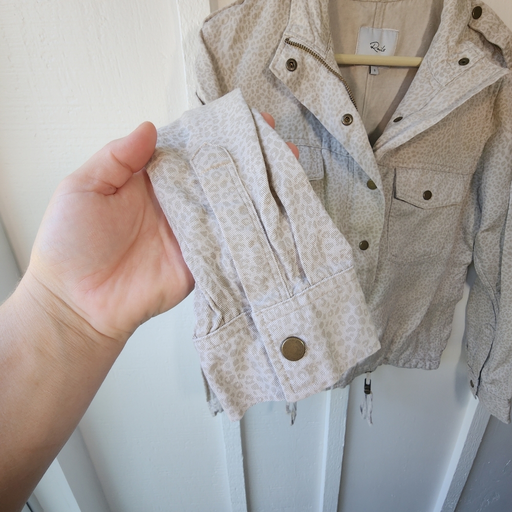 Rails Collins Linen Blend Utility Jacket White Mi… - image 6